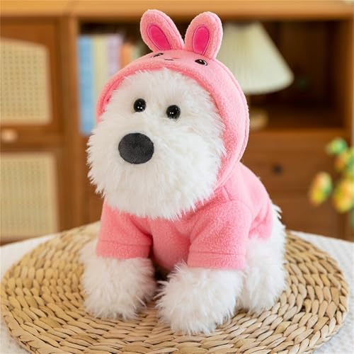 AQCQDQ Kuscheltier Hund Plüschtier, Hundespielzeug Plüschtier, Plüsch-Hund, Flauschiger Stofftier zum Kuscheln und Spielen, Geschenk für Kinder (50 cm,Rosa Hase) von AQCQDQ