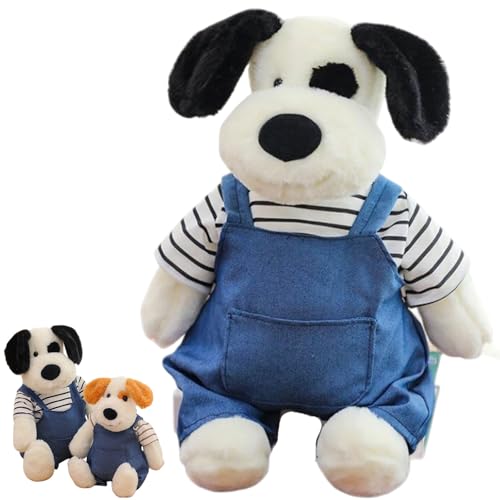 AQCQDQ Kuscheltier Hund Simuliertes Tier Hund Plüschtier Kawaii Hund Kuscheltier Kuscheltier Kissen plüschpuppe welpe angezogen für Freunde und Kinder (28 cm,Schwarz) von AQCQDQ