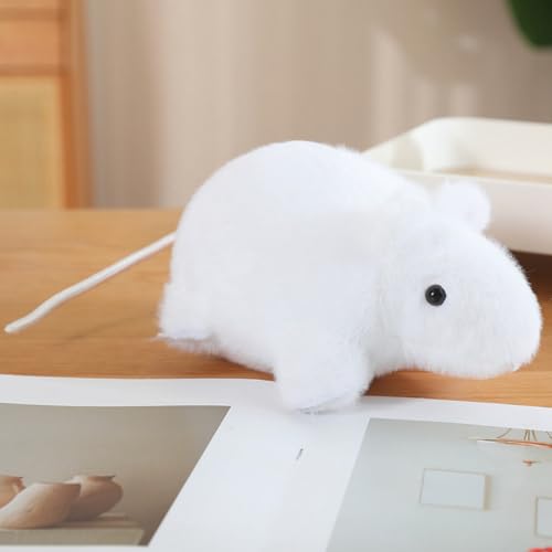 AQCQDQ Kuscheltier Mäuse, Niedlichen Ratten Plüschtier Stofftier Mäusen, zum Spielen und Kuscheln, Weiches Schmusetier für Mädchen, Jungen, Babys (11 cm,Weiß) von AQCQDQ