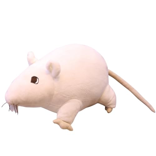 AQCQDQ Kuscheltier Mäuse, Ratten Plüschtier Niedlichen, Mäusen Stofftier, zum Spielen und Kuscheln, Weiches Schmusetier für Mädchen, Jungen, Babys (60 cm,Weiß) von AQCQDQ
