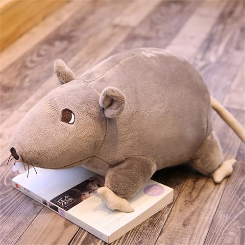 AQCQDQ Kuscheltier Maus, Plüsch Maus, Mäuse Plüschpuppe, Katzenspielzeug Maus Plüsch, Weiches Mäuse-Plüschtier, Simulation Wühlmaus Plüschtiere für Mädchen und Jungen (40 cm,Grau) von AQCQDQ