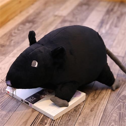 AQCQDQ Kuscheltier Maus, Plüsch Maus, Mäuse Plüschpuppe, Katzenspielzeug Maus Plüsch, Weiches Mäuse-Plüschtier, Simulation Wühlmaus Plüschtiere für Mädchen und Jungen (40 cm,Schwarz) von AQCQDQ