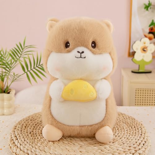 AQCQDQ Kuscheltier Murmeltier, Hamster Plüschtier, Stofftier Murmeltier Plüsch, Kawaii Niedlich Plüschtier Meerschweinchen Kissen Puppe Hamster Spielzeug Geschenk für Kinder (45cm,Gelb) von AQCQDQ