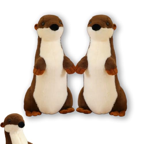AQCQDQ Kuscheltier Otter Plüschtier, Otter Plüsch Spielzeug Umarmungskissen Kuschelkissen Plüschkissen, Realistische Meerestiere Niedliches Plüschtier Geschenk Spielzeug für Kinder (45 cm,2 Stück) von AQCQDQ