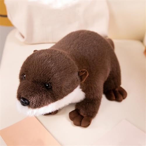 AQCQDQ Kuscheltier Otter Plüschtier, Plüsch Otter Puppe, Soft Cartoon Cuddle Plüsch Spielzeug, Realistische Otter Stofftier, Geschenke für Jungen und Mädchen (45 cm,liegend) von AQCQDQ