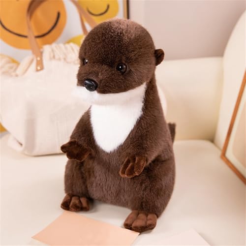 AQCQDQ Kuscheltier Otter Plüschtier, Plüsch Otter Puppe, Soft Cartoon Cuddle Plüsch Spielzeug, Realistische Otter Stofftier, Geschenke für Jungen und Mädchen (45 cm,sitzende) von AQCQDQ