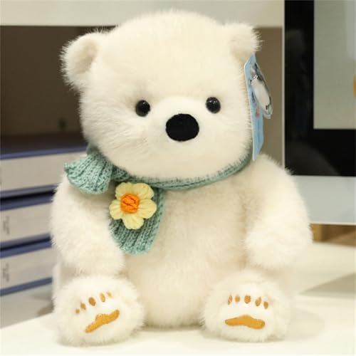 AQCQDQ Kuscheltier Panda, Eisbär Kuscheltier, Realistisches Panda Plüschtier, Eisbär Plüsch Spielzeug, Süße Kuscheltiere, Geschenk für Babys und Kinder (35 cm,Eisbär) von AQCQDQ