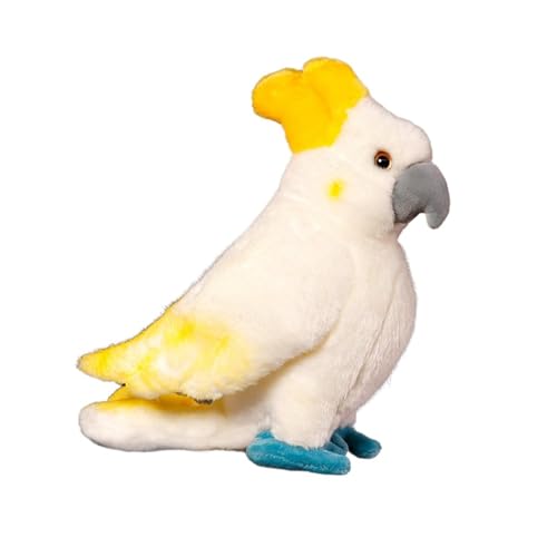 AQCQDQ Kuscheltier Papagei Plüschtier, Simulierter PapageiPuppe Plüsch Spielzeug, Buntes Vogel Stofftier Plüschpuppe Wohnzimmer Kinderzimmer Dopamin Dekoration (Gelb) von AQCQDQ