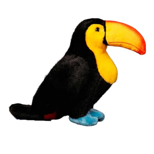 AQCQDQ Kuscheltier Papagei Plüschtier, Simulierter PapageiPuppe Plüsch Spielzeug, Buntes Vogel Stofftier Plüschpuppe Wohnzimmer Kinderzimmer Dopamin Dekoration (Schwarz) von AQCQDQ