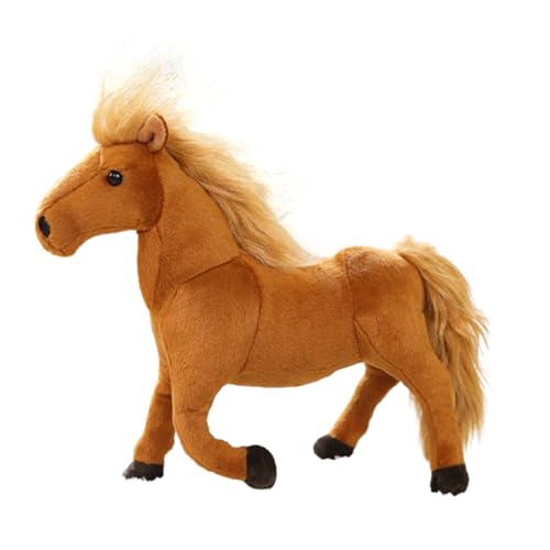 AQCQDQ Kuscheltier Pferd, Plüschtier Pferd, Kämmpferd Plüschpferd Plüsch Spielzeug, zum Spielen und Kuscheln, Pferd Weiches Schmusetier für Mädchen, Jungen, Babys (20 cm,Dunkelbraun) von AQCQDQ