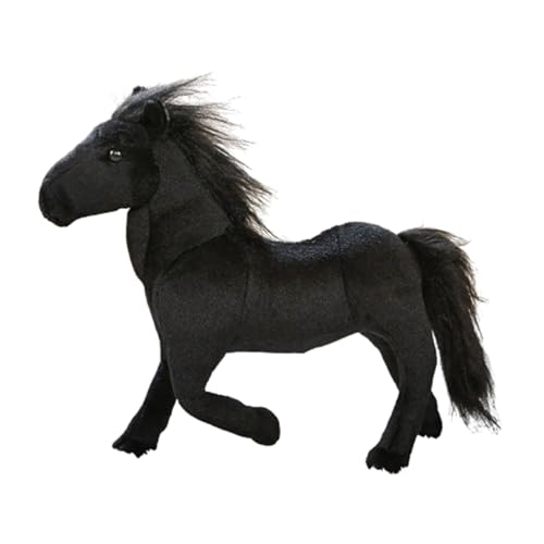 AQCQDQ Kuscheltier Pferd, Plüschtier Pferd, Kämmpferd Plüschpferd Plüsch Spielzeug, zum Spielen und Kuscheln, Pferd Weiches Schmusetier für Mädchen, Jungen, Babys (20 cm,Schwarz) von AQCQDQ