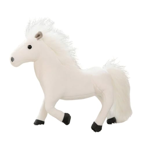 AQCQDQ Kuscheltier Pferd, Plüschtier Pferd, Kämmpferd Plüschpferd Plüsch Spielzeug, zum Spielen und Kuscheln, Pferd Weiches Schmusetier für Mädchen, Jungen, Babys (20 cm,Weiß) von AQCQDQ