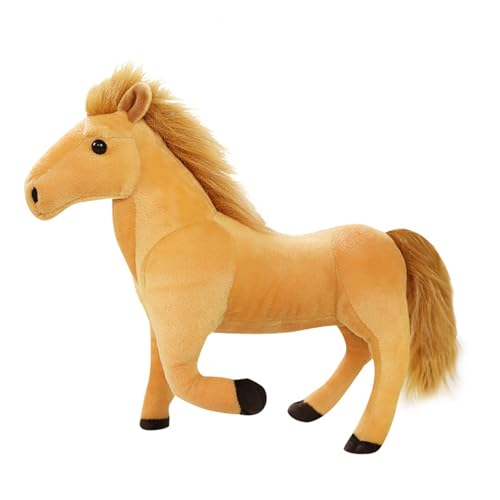 AQCQDQ Kuscheltier Pferd, Plüschtier Pferd, Kämmpferd Plüschpferd Plüsch Spielzeug, zum Spielen und Kuscheln, Pferd Weiches Schmusetier für Mädchen, Jungen, Babys (40 cm,Hellbraun) von AQCQDQ