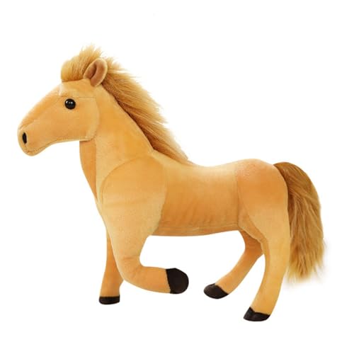 AQCQDQ Kuscheltier Pferd, Plüschtier Pferd Kämmpferd Plüschpferd Plüsch Spielzeug, zum Spielen und Kuscheln, Weiches Schmusetier für Mädchen, Jungen, Babys (20 cm,Hellbraun) von AQCQDQ