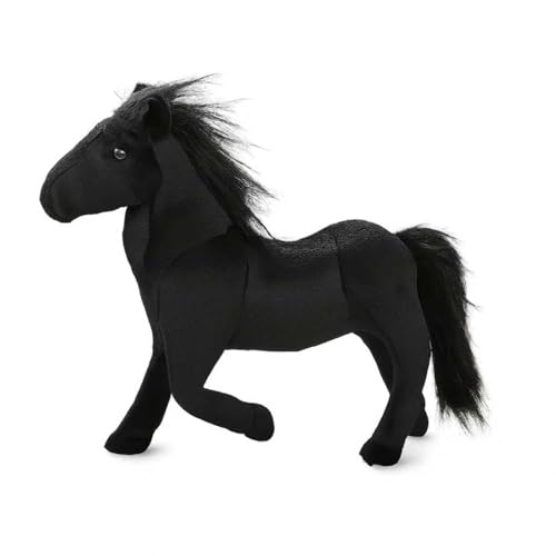 AQCQDQ Kuscheltier Pferd, Plüschtier Pferd Kämmpferd Plüschpferd Plüsch Spielzeug, zum Spielen und Kuscheln, Weiches Schmusetier für Mädchen, Jungen, Babys (20 cm,Schwarz) von AQCQDQ