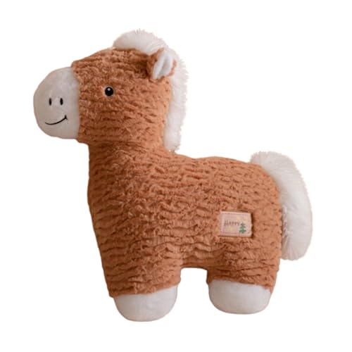 AQCQDQ Kuscheltier Pferd Plüschtier, Niedliches Pferd Puppe Kissen, Pferd Plüsch Stofftier, PferdeForm Dekokissen für Sofa Schlafzimmer Wohnzimmer Balkon (50 cm,Braun) von AQCQDQ