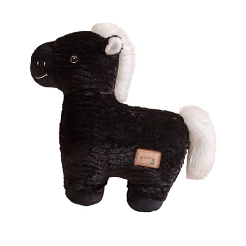 AQCQDQ Kuscheltier Pferd Plüschtier, Niedliches Pferd Puppe Kissen, Pferd Plüsch Stofftier, PferdeForm Dekokissen für Sofa Schlafzimmer Wohnzimmer Balkon (50 cm,Schwarz) von AQCQDQ