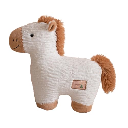 AQCQDQ Kuscheltier Pferd Plüschtier, Niedliches Pferd Puppe Kissen, Pferd Plüsch Stofftier, PferdeForm Dekokissen für Sofa Schlafzimmer Wohnzimmer Balkon (50 cm,Weiß) von AQCQDQ