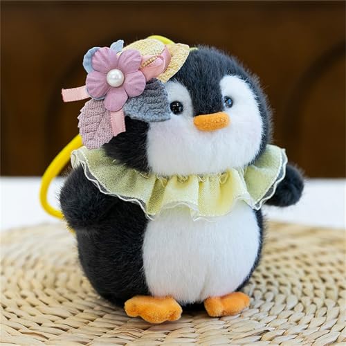 AQCQDQ Kuscheltier Pinguin, Plüschpuppen-Anhänger, Pinguin Stofftier Plüschtier, Schlüsselanhänger, Zubehör Geschenke für Kinder Mädchen und Jungen (13 cm,Gelb) von AQCQDQ