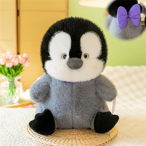 AQCQDQ Kuscheltier Pinguin Stofftier Plüschtier, Kreatives Engel Pinguin plushies mit Schleife Geschenk zum Valentinstag Für Mädchen, Plüschpinguin Kissen Puppe (50 cm,Lila) von AQCQDQ