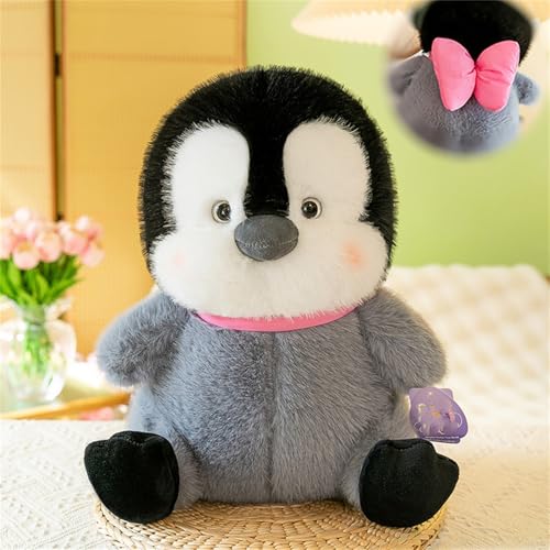 AQCQDQ Kuscheltier Pinguin Stofftier Plüschtier, Kreatives Engel Pinguin plushies mit Schleife Geschenk zum Valentinstag Für Mädchen, Plüschpinguin Kissen Puppe (50 cm,Rosa) von AQCQDQ