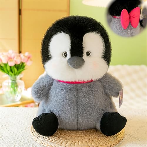 AQCQDQ Kuscheltier Pinguin Stofftier Plüschtier, Kreatives Engel Pinguin plushies mit Schleife Geschenk zum Valentinstag Für Mädchen, Plüschpinguin Kissen Puppe (50 cm,Rot) von AQCQDQ