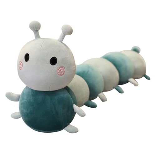 AQCQDQ Kuscheltier Raupe Plüschtier, Raupe Stofftier Plüschpuppen Wurfkissen, Cartoon Raupe Plüsch Spielzeug Puppe, Plüsch Raupe Stofftier zum Kuscheln & Spielen Kinder (100cm,Grün) von AQCQDQ