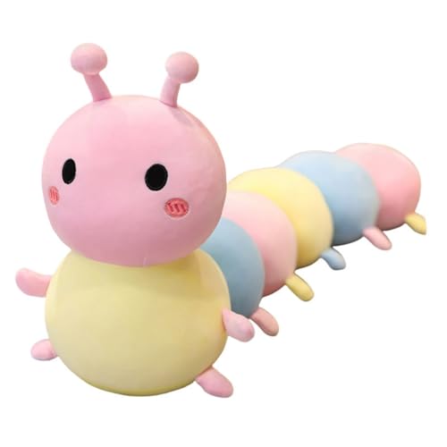 AQCQDQ Kuscheltier Raupe Plüschtier, Raupe Stofftier Plüschpuppen Wurfkissen, Cartoon Raupe Plüsch Spielzeug Puppe, Plüsch Raupe Stofftier zum Kuscheln & Spielen Kinder (150cm,Rosa) von AQCQDQ