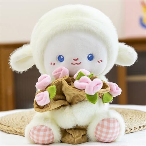 AQCQDQ Kuscheltier Schaf, Rosen Schaf Plüschtier, Kawaii Plüschtiere Schaf Puppen, Soft Cuddly Geschenk für Kinder, Jungen & Mädchen (30 cm,Pink) von AQCQDQ