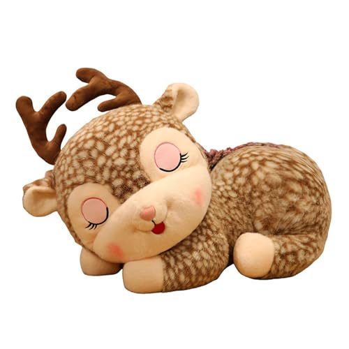 AQCQDQ Kuscheltier Sikahirsch Plüschtier Simulation Sikahirsch Plüschtiere Niedliche Hirsch Kuscheltier Plüsch weiches Umarmungskissen Plüsch Sofadekorationen (40CM,Sikahirsch) von AQCQDQ