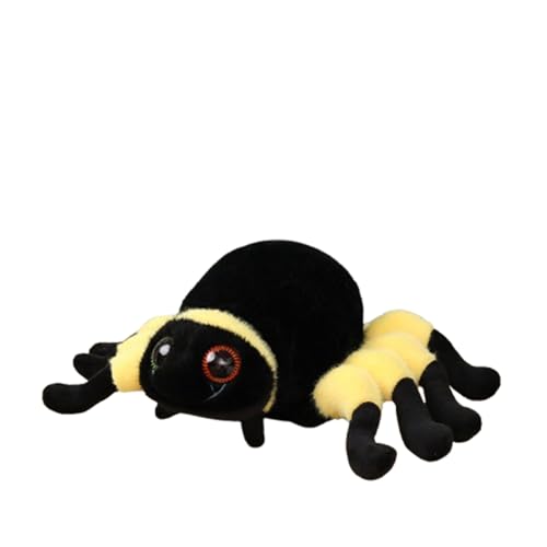 AQCQDQ Kuscheltier Spinnen, Plüschtier Spinnen Puppe Stofftier Niedlicher Spinnen, zum Spielen und Kuscheln, Weiches Schmusetier für Mädchen, Jungen, Babys (20x12 cm,Gelb) von AQCQDQ