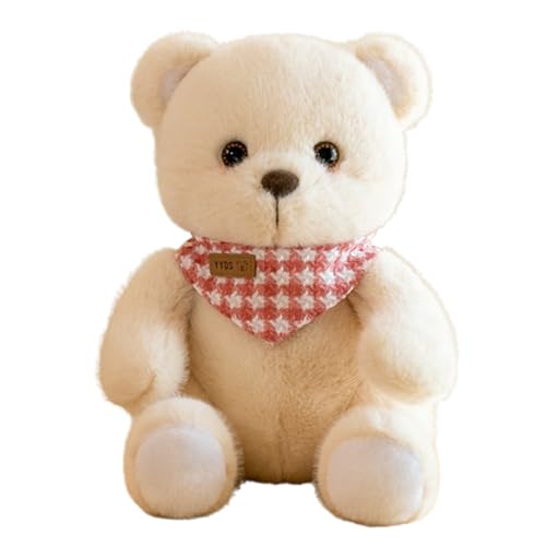 AQCQDQ Kuscheltier Teddybär Plüschtier, Teddybär Plüschtier,Stofftier Schmusetier zum Kuscheln & Spielen,Teddybär Plush Dekoration für Jungen und Mädchen (25cm,Beige) von AQCQDQ