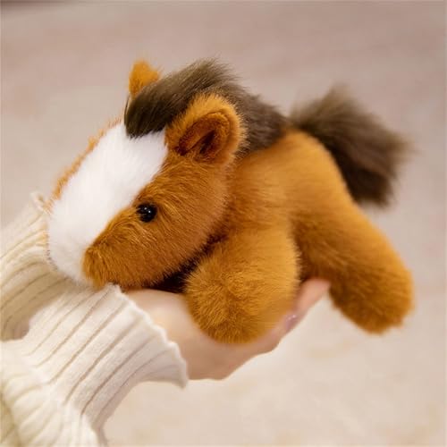 AQCQDQ Kuscheltiere, Cartoon Tier Pferd Frosch Gelbe Ente Kuh Plüsch Spielzeug, Niedliches Plüschtier zum Kuscheln und Spielen, Geschenk für Mädchen und Jungen (Pferd) von AQCQDQ