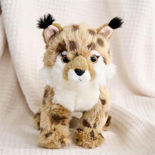 AQCQDQ Luchs Kuscheltier, Simulation Luchs Figur, Luchs Sitzend Stofftier Plüschpuppe, Kinderbilderbuch Geschichte Vom Gelben Panther Plüsch Puppe, Plüsch Katze Plüschtier (20x30 cm) von AQCQDQ