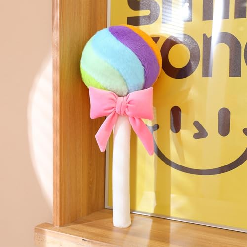AQCQDQ Lutscherkissen, Lutscher Plüschtier Deko, 3D Bonbon Wurfkissen Lollipop, Lutscherkissen Kuscheliges Plüschspielzeug Bequemes Kissen für Büro Schlafzimmer Wohnzimmer Bett Couch (43cm,Rosa) von AQCQDQ