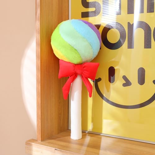AQCQDQ Lutscherkissen, Lutscher Plüschtier Deko, 3D Bonbon Wurfkissen Lollipop, Lutscherkissen Kuscheliges Plüschspielzeug Bequemes Kissen für Büro Schlafzimmer Wohnzimmer Bett Couch (43cm,Rot) von AQCQDQ