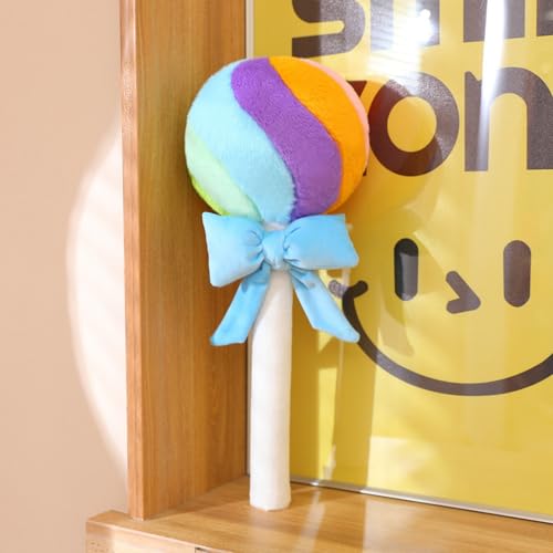 AQCQDQ Lutscherkissen, Lutscher Plüschtier Deko, 3D Bonbon Wurfkissen Lollipop, Lutscherkissen Kuscheliges Plüschspielzeug Bequemes Kissen für Büro Schlafzimmer Wohnzimmer Bett Couch (58cm,Blau) von AQCQDQ