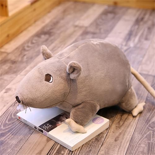 AQCQDQ Maus Kuscheltier, Simulation Maus Plüsch Puppe, Maus Plushie, Flauschiger Stofftier zum Kuscheln und Spielen, Geschenk für Kinder (20 cm,Grau) von AQCQDQ