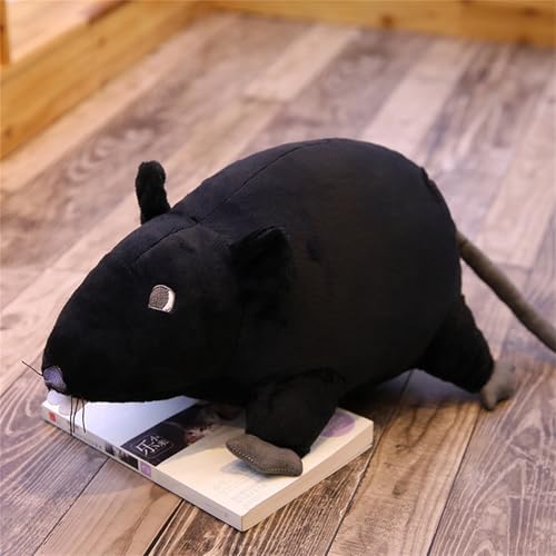 AQCQDQ Maus Kuscheltier, Simulation Maus Plüsch Puppe, Maus Plushie, Flauschiger Stofftier zum Kuscheln und Spielen, Geschenk für Kinder (20 cm,Schwarz) von AQCQDQ