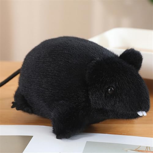 AQCQDQ Maus Plüschpuppe, Maus Plushie, Ratten Stofftier - Realistisches Stofftier, Niedliche Simulation Maus Puppe Plüsch Spielzeug für Mädchen und Jungen (20 cm,Schwarz) von AQCQDQ