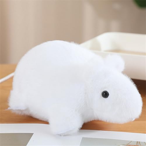 AQCQDQ Maus Plüschpuppe, Maus Plushie, Ratten Stofftier - Realistisches Stofftier, Niedliche Simulation Maus Puppe Plüsch Spielzeug für Mädchen und Jungen (20 cm,Weiß) von AQCQDQ