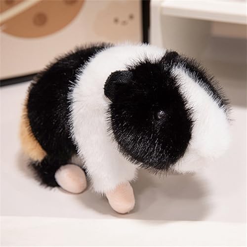 AQCQDQ Meerschweinchen Kuscheltier, Plüschtier Hamster Kuscheltiere, Meerschweinchen Stofftier für Jungen Mädchen Partybedarf Kinder Geburtstagsgeschenk (20 cm,Schwarz und weiß) von AQCQDQ