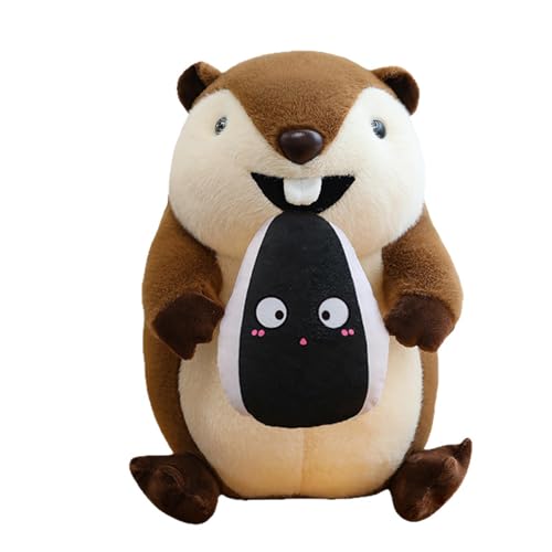 AQCQDQ Meerschweinchen Kuscheltier, Süßes Hamster Plüschtier, Superweicher Beige Plüsch Lebensechtes Stofftier Puppe Spielzeug Geschenk zum Kuscheln, Begleiten für Kinder (40 cm,#A) von AQCQDQ