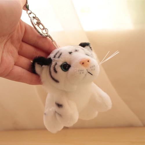 AQCQDQ Mini Tiger Plüschtier Kuscheltier Schlüsselanhänger, Realistische Tiger Kuscheltiere Baby Plüsch Puppe Stofftier Kissen, Plüsch Spielzeug Tiger Plüschtier Für Kinder Und Baby (12CM,A) von AQCQDQ