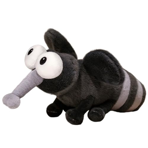 AQCQDQ Mücken Kuscheltier, Niedliche Mücken-Plüschtiere, Kuscheltier Hässlich, Realistische Tier Figuren Moskito Figuren Insekt Spielzeug, Geschenk für Kinder und Erwachsene (25 cm,Schwarz) von AQCQDQ
