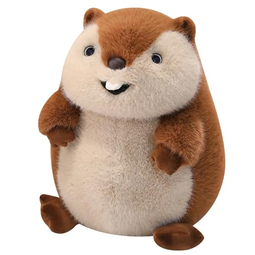 AQCQDQ Murmeltier Kuscheltier, Murmeltier Plüsch Kuscheltier, Realistisches Stofftier, Murmeltierpuppe Plüschpuppe, Gastgeschenke für Kinder Jungen Mädchen (35 cm) von AQCQDQ