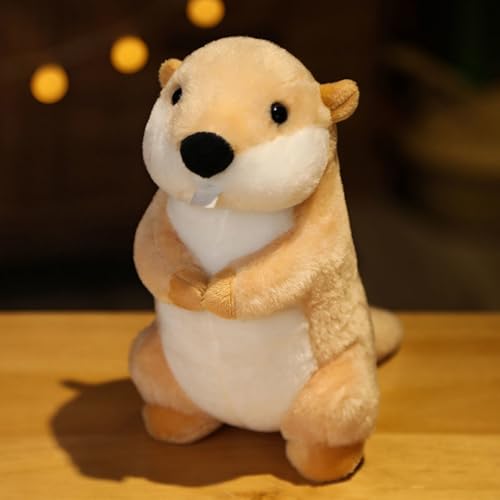 AQCQDQ Murmeltier Kuscheltier, Murmeltier Plüschtier Otter Plüschtier, Biber und Murmeltier Puppe Große Mater Simulation Biber Plüschtiere, Murmeltier Stofftier für Kinder und Baby (Murmeltier-Beige) von AQCQDQ