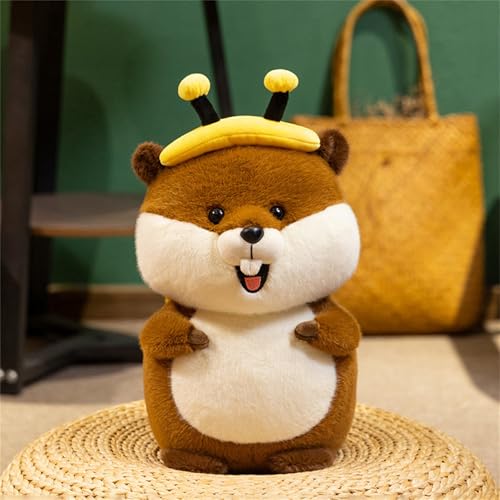 AQCQDQ Murmeltier Kuscheltier, Niedlich Realistische Murmeltier Spielzeug, Weiche Flauschig Stofftier Murmeltier Plüsch Puppe, Geschenk für Kinder (37 cm,Biene) von AQCQDQ