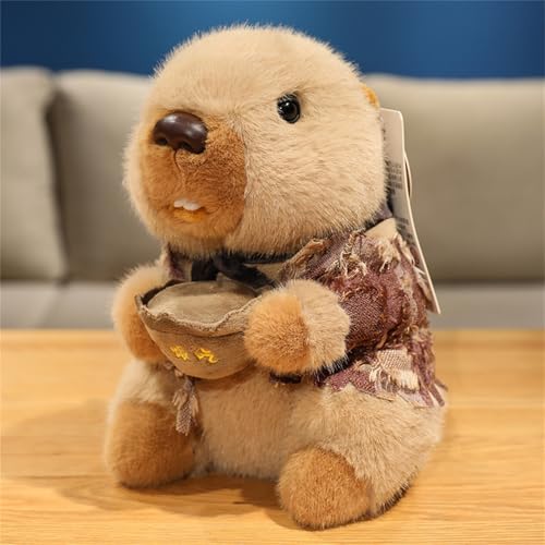 AQCQDQ Murmeltier Kuscheltier, Plüschtier Murmeltier-Plüsch, Simulierte Wildtiere Murmeltier, Murmeltierpuppe Plüschpuppe, Geschenkidee für Kinder und Erwachsene Tolle (33 cm,Beige) von AQCQDQ