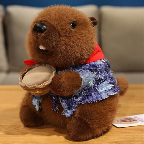 AQCQDQ Murmeltier Kuscheltier, Plüschtier Murmeltier-Plüsch, Simulierte Wildtiere Murmeltier, Murmeltierpuppe Plüschpuppe, Geschenkidee für Kinder und Erwachsene Tolle (45 cm,Braun) von AQCQDQ